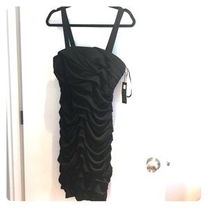 Black rouched cocktail dress